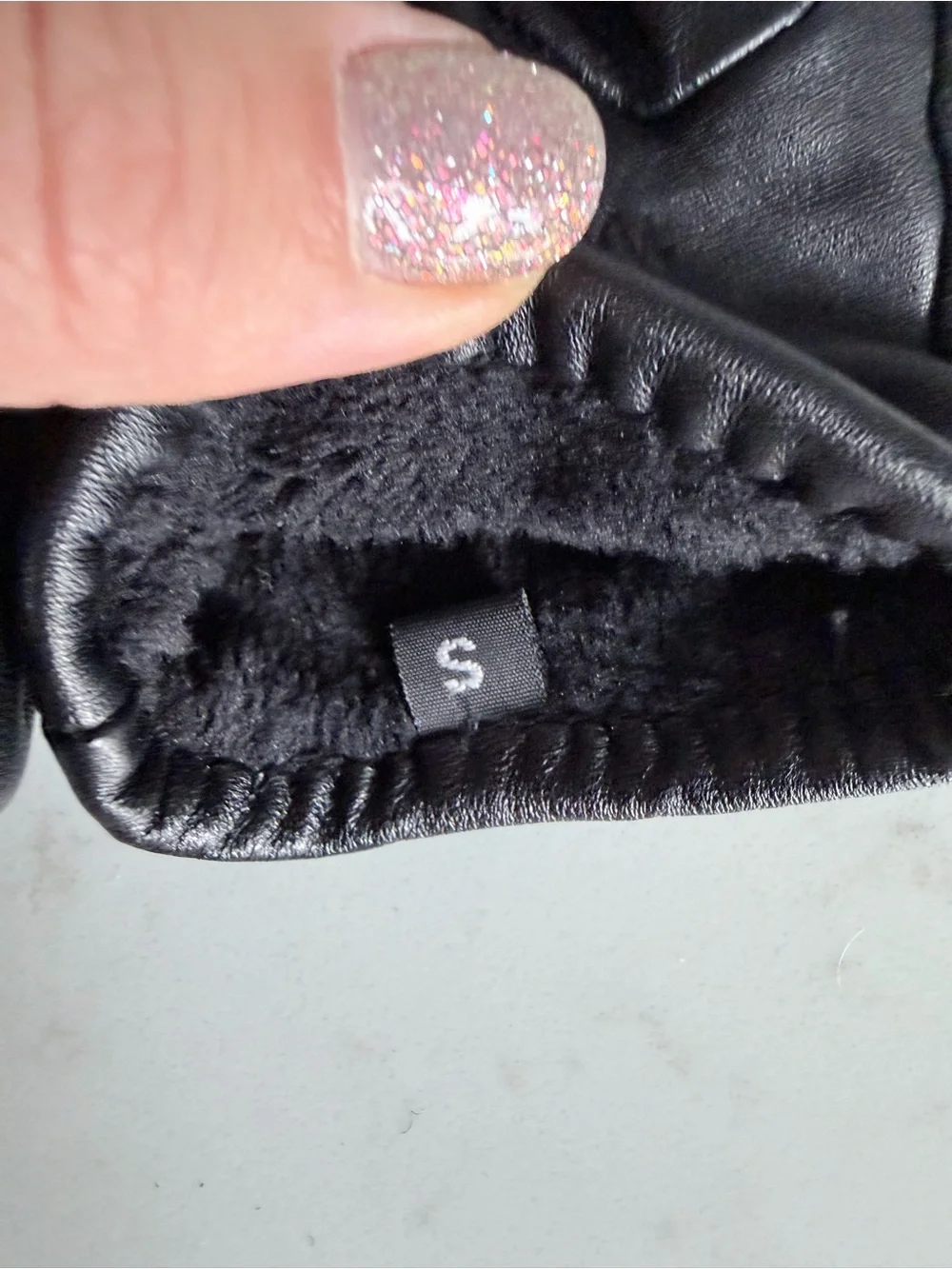 Leather and Suede Reptile-Accent Gloves - Black